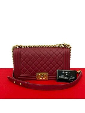 Chanel Boy Lambskin Chain Shoulder Bag